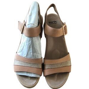 Earth Women’s Sandal Oak Chestnut Suede Dusty Pink Size 11 NWOB